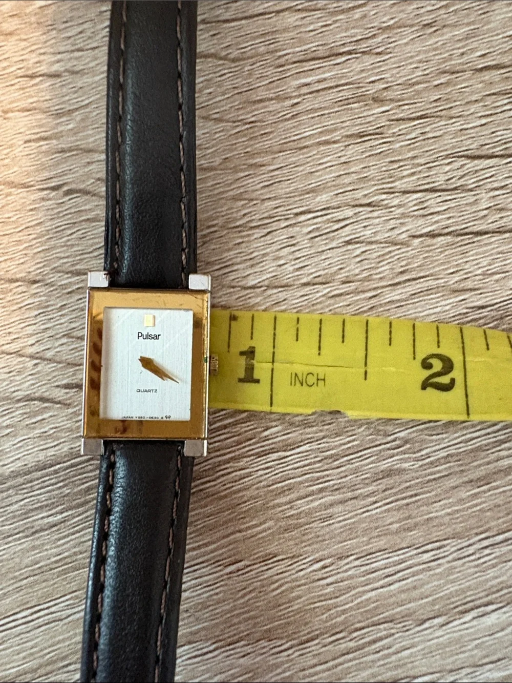 Pulsar Watch: Two-Tone Dial Silver and Gold  Leather Band Vintage 90’s